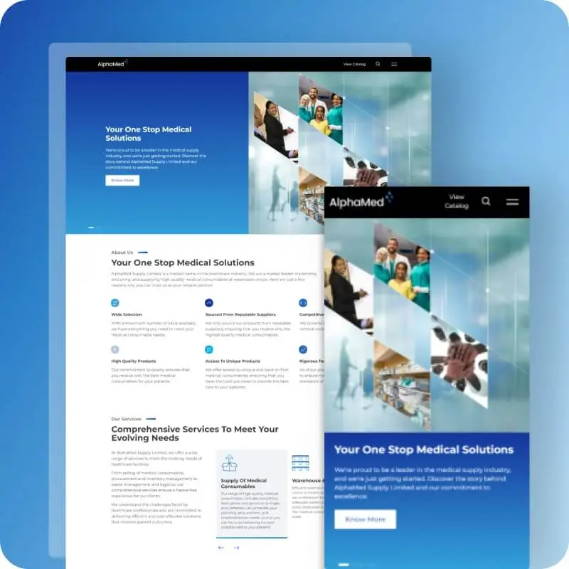 Corporate Website design for AlphaMed