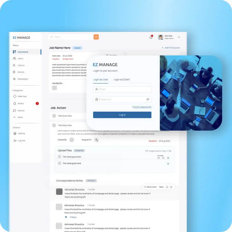 Custom Web Applications design for EZManage